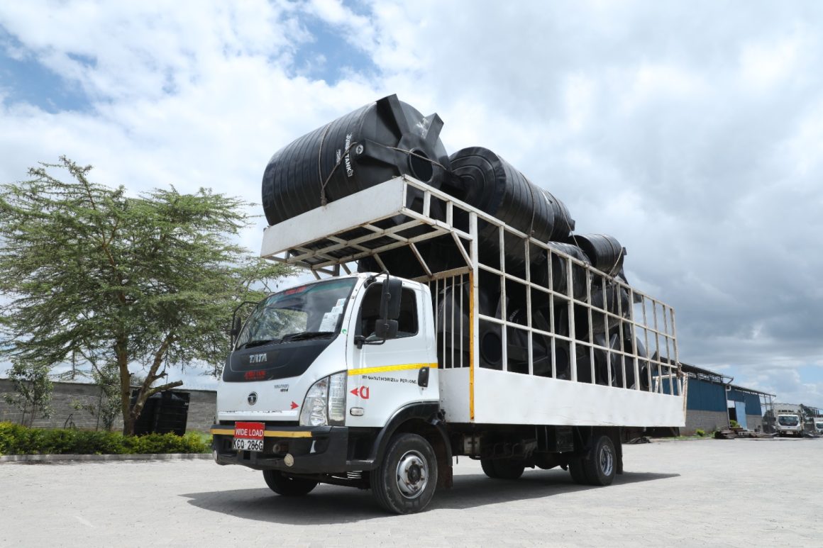 Jumbo Tanks loadedin a truck ready for delivery